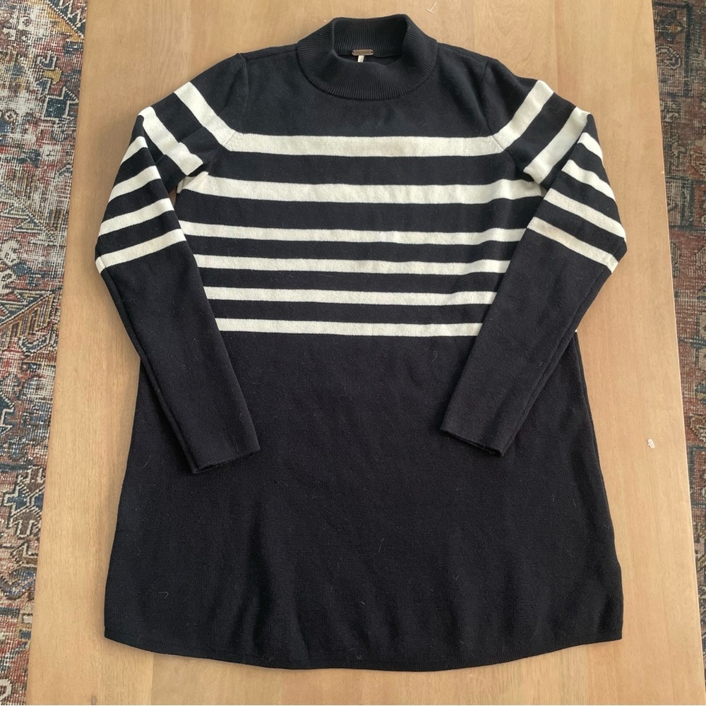 Free People Black and White Striped Sweater